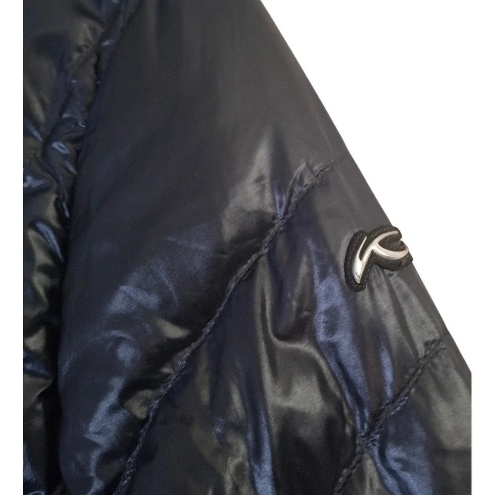 Kjus Womens Black Goose Down Puffer Parka Women's Small Hooded Quilted Jacket